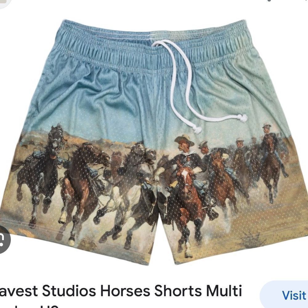 Bravest Studios Cowboys Horses Shorts XS Nwt